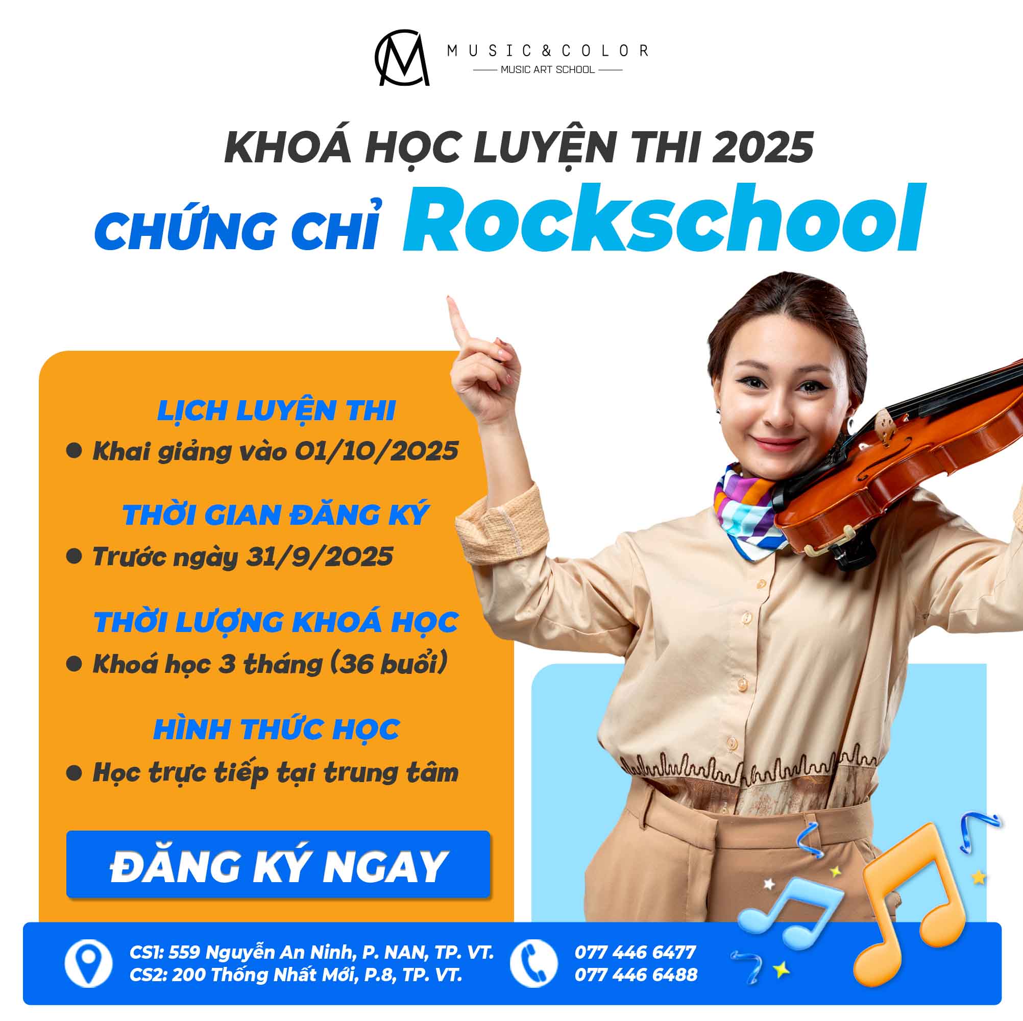 Khóa luyện thi chứng chỉ Nghệ thuật đương đại Quốc tế - RSL (Rockschool Limited).